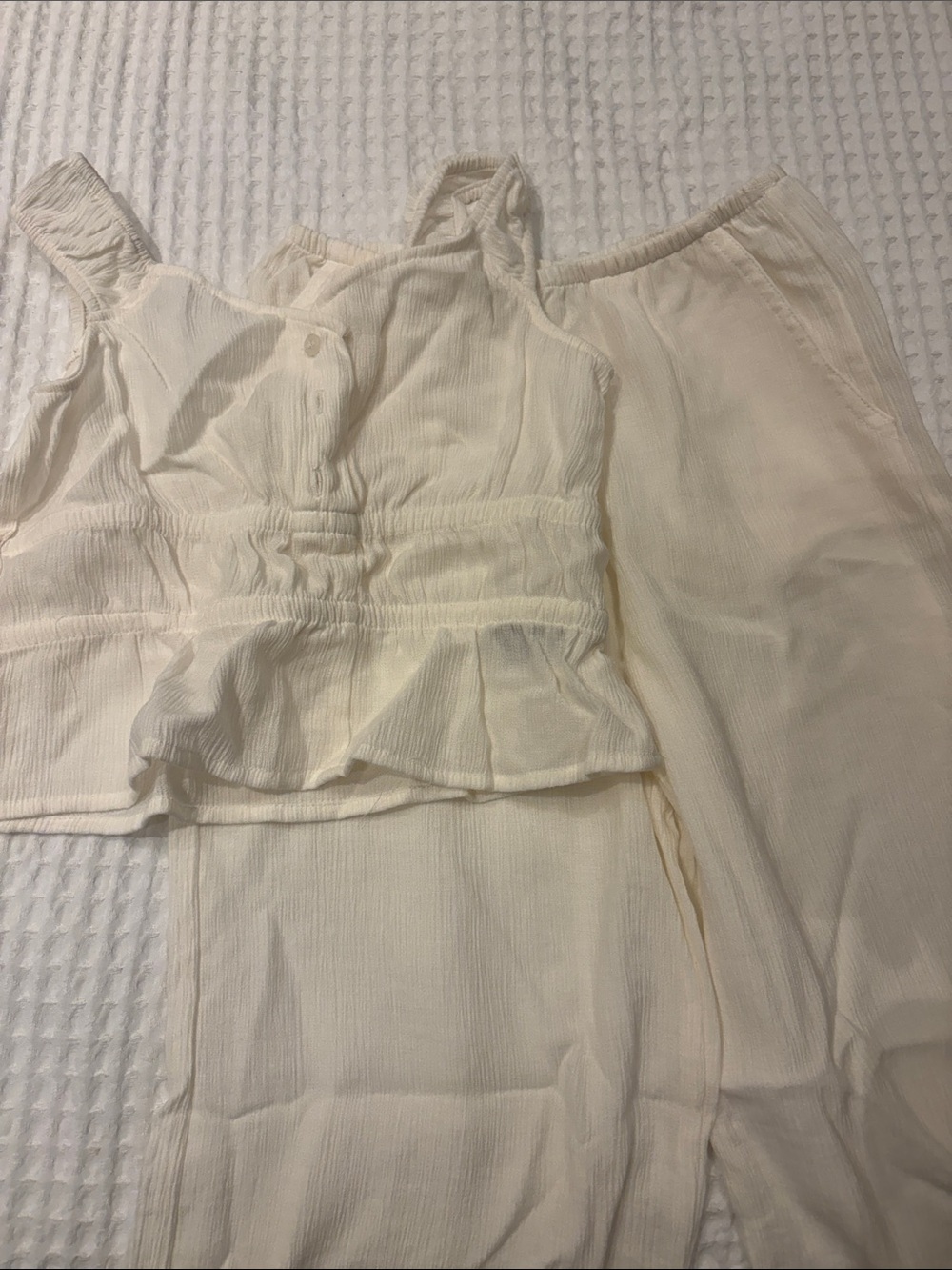 H&M Cream Girls' Two-Piece Camisole & Pants Set